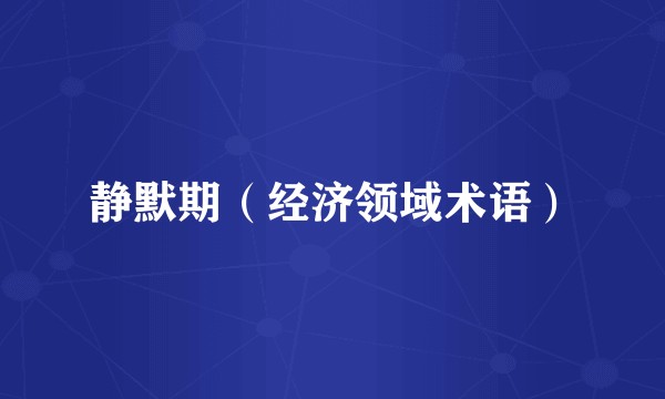 静默期（经济领域术语）