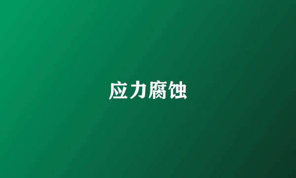 应力腐蚀