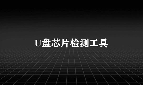 U盘芯片检测工具