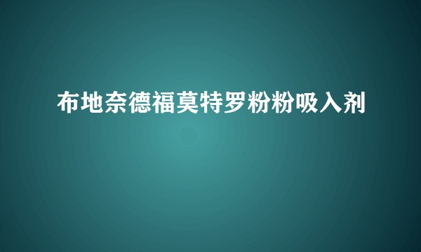 布地奈德福莫特罗粉粉吸入剂