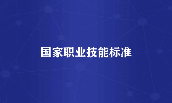 国家职业技能标准