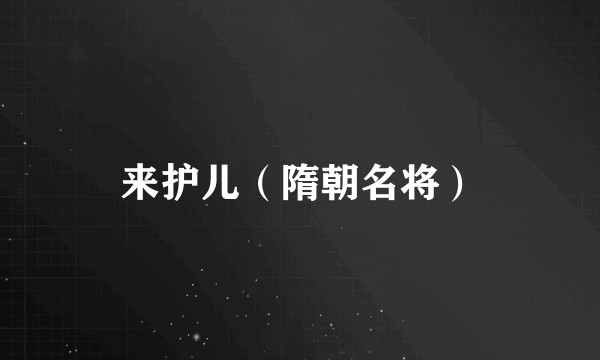 来护儿(隋朝名将)