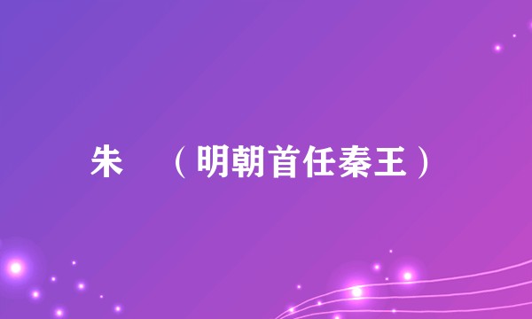 朱樉(明朝首任秦王)