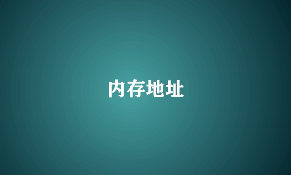 内存地址