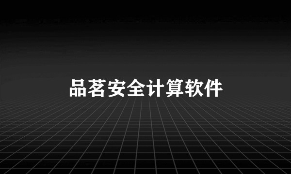 品茗安全计算软件