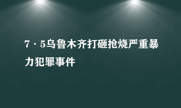 7·5乌鲁木齐打砸抢烧严重暴力犯罪事件
