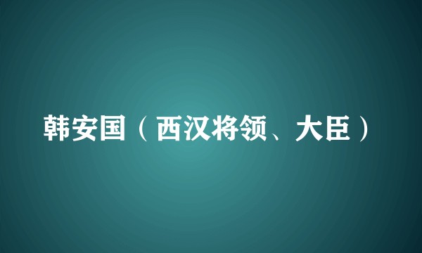 韩安国(西汉将领、大臣)