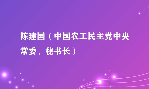 陈建国（中国农工民主党中央常委、秘书长）