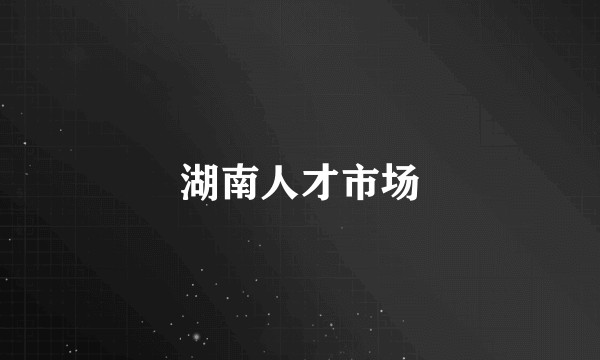 湖南人才市场