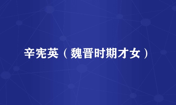 辛宪英(魏晋时期才女)