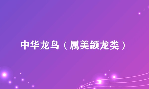 中华龙鸟（属美颌龙类）