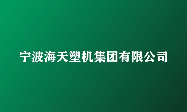 宁波海天塑机集团有限公司