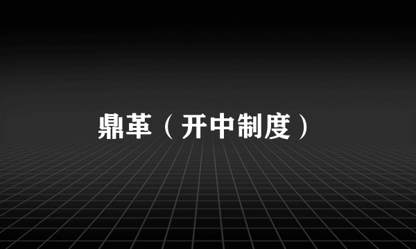 鼎革（开中制度）