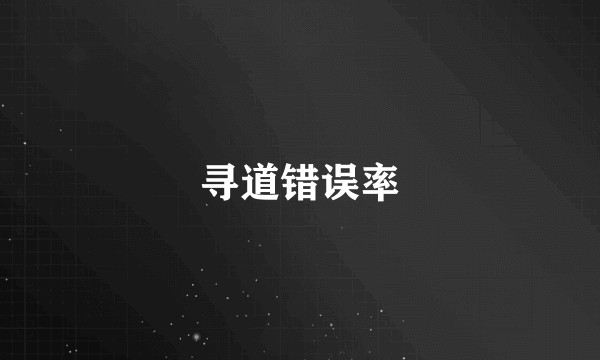 寻道错误率