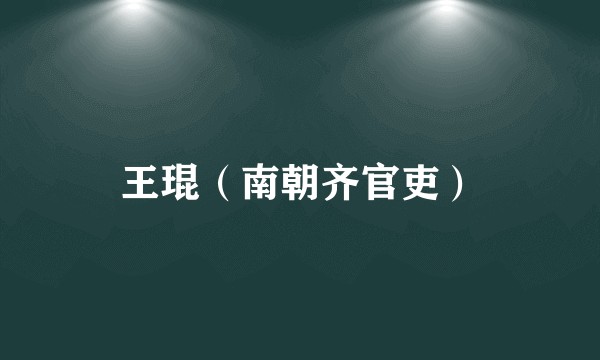 王琨(南朝齐官吏)