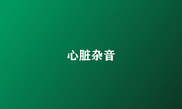 心脏杂音
