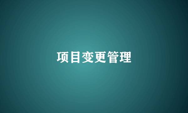 项目变更管理