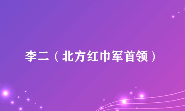 李二（北方红巾军首领）