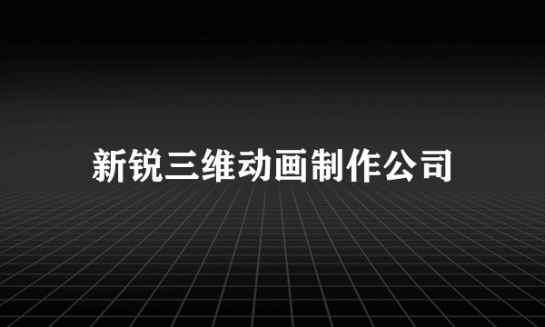 新锐三维动画制作公司