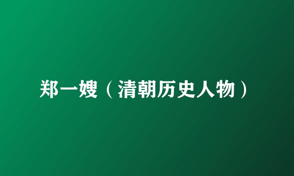 郑一嫂（清朝历史人物）