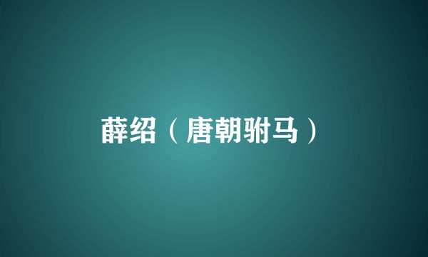 薛绍（唐朝驸马）