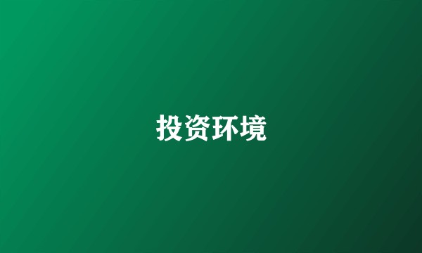 投资环境