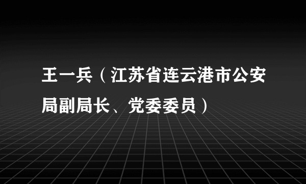 王一兵（江苏省连云港市公安局副局长、党委委员）