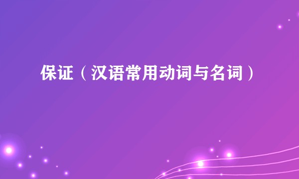 保证（汉语常用动词与名词）