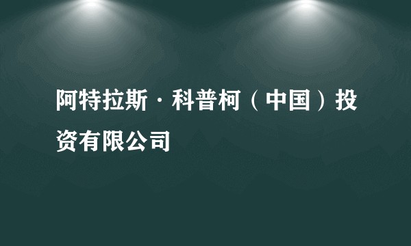 阿特拉斯·科普柯（中国）投资有限公司
