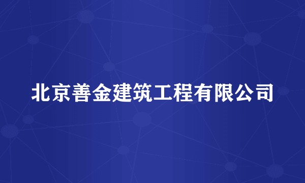 北京善金建筑工程有限公司