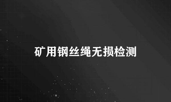 矿用钢丝绳无损检测