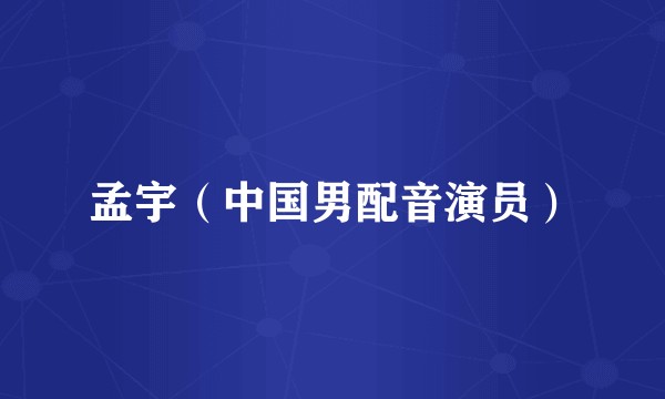 孟宇（中国男配音演员）