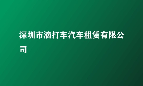 深圳市滴打车汽车租赁有限公司