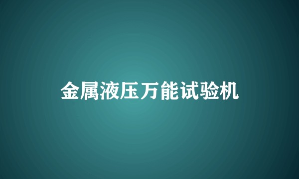 金属液压万能试验机
