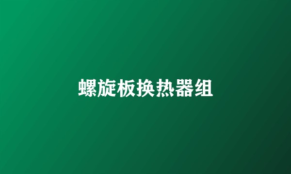 螺旋板换热器组