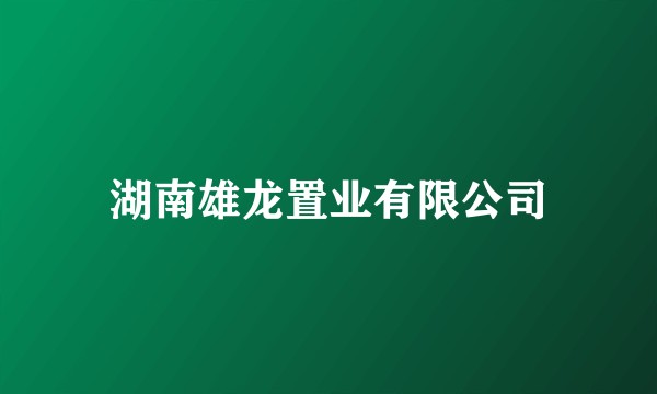 湖南雄龙置业有限公司