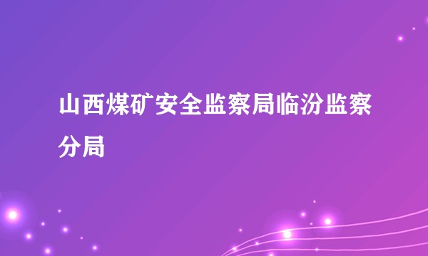 山西煤矿安全监察局临汾监察分局