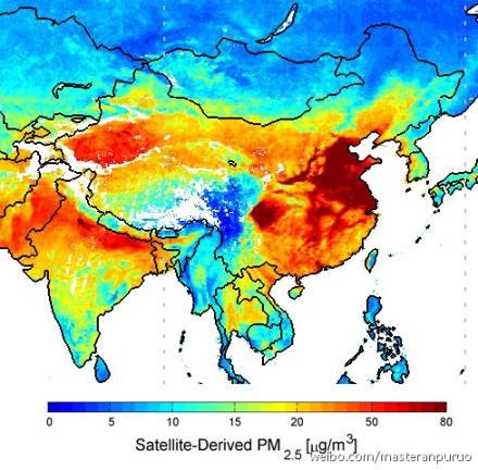 中国空气污染地图
