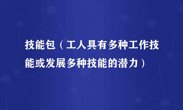 技能包（工人具有多种工作技能或发展多种技能的潜力）