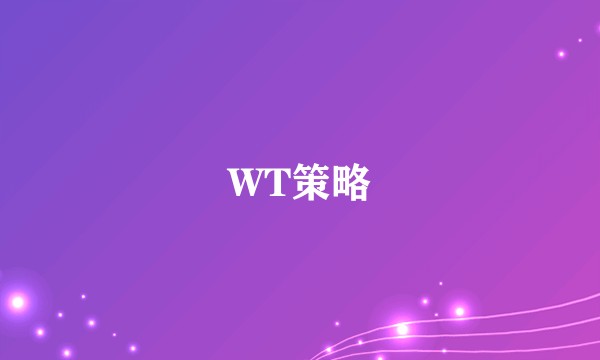 WT策略