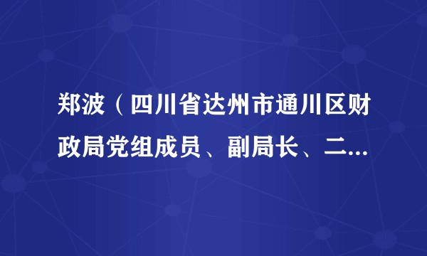 郑波(四川省达州市通川区财政局党组成员、副局长、二级主任科员)