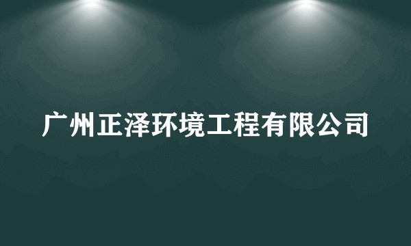 广州正泽环境工程有限公司