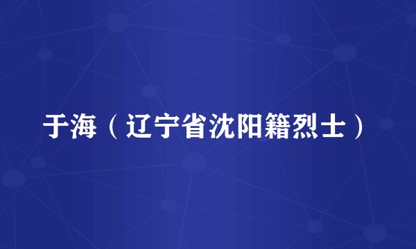 于海（辽宁省沈阳籍烈士）