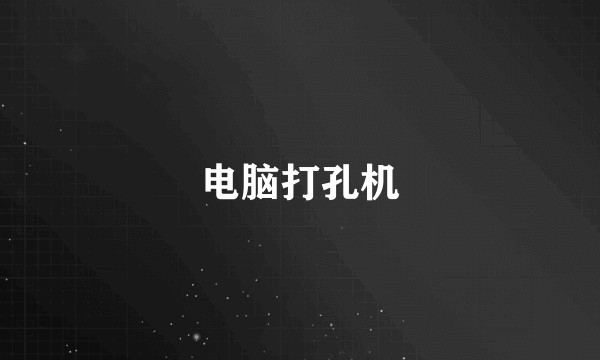 电脑打孔机