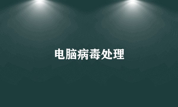 电脑病毒处理