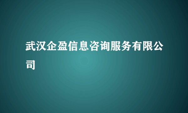 武汉企盈信息咨询服务有限公司