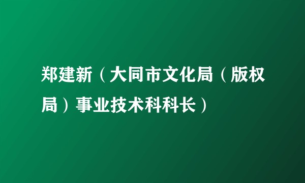 郑建新（大同市文化局（版权局）事业技术科科长）