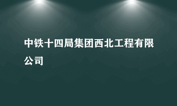 中铁十四局集团西北工程有限公司