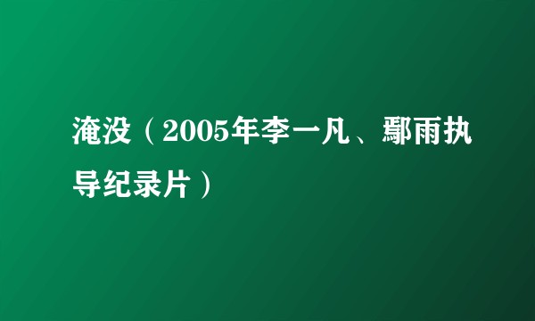 淹没（2005年李一凡、鄢雨执导纪录片）
