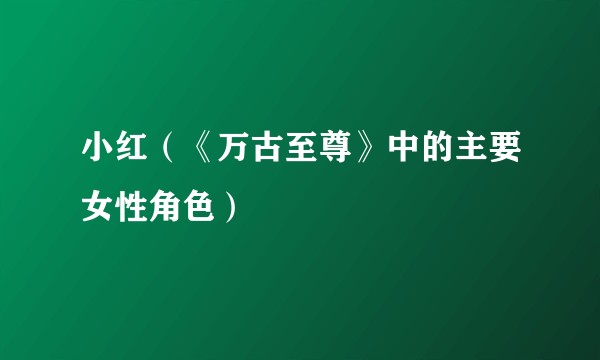 小红（《万古至尊》中的主要女性角色）